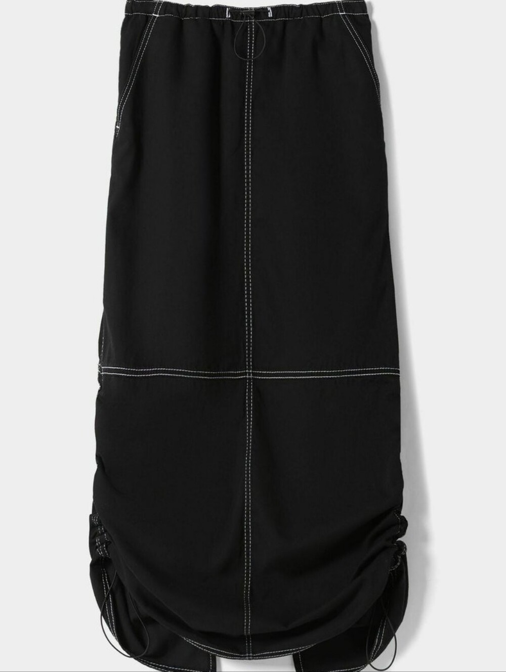 Bershka Contrast Stitch Cargo Maxi Skirt